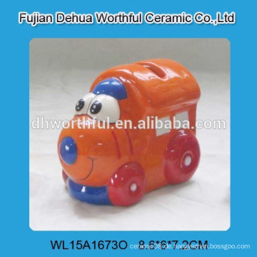 Orange Bus Design Keramik Sparschwein